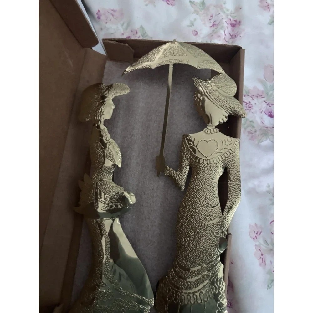 vintage home interiors 2 gold victorian ladies wall decor hanging hammered tin